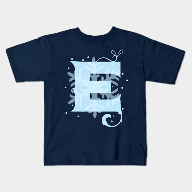 Winter Letter E Kids T-Shirt by emma17